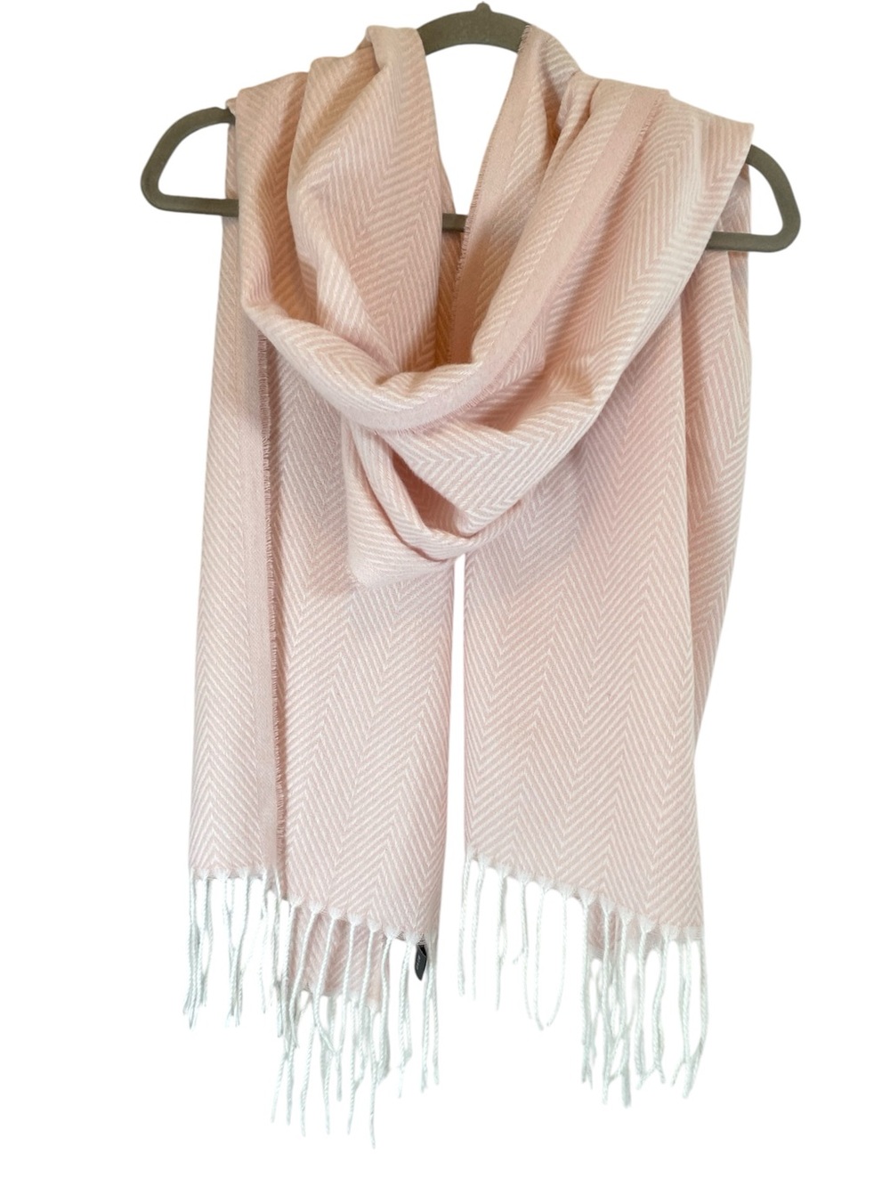 VINCE CAMUTO Blush Pink & Ivory Herringbone Scarf/Shawl/Wrap - Picture 4 of 10